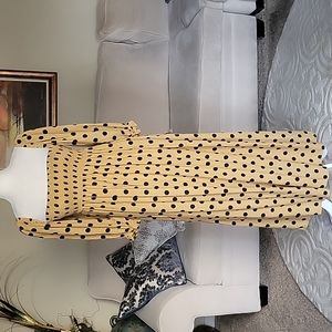 Faithfull The Brand Brisa Midi Dress Emelda Dot Print Biscuit